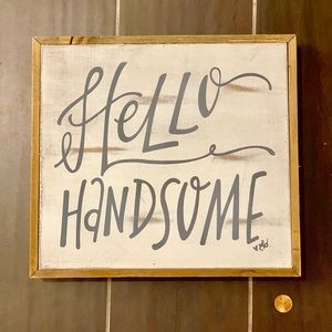 Wooden “Handsome” Wall Art